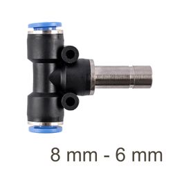 Red. Insert T-joint Pu 8mm - 6mm